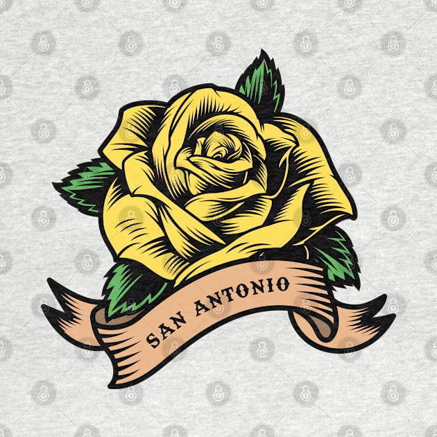 Yellow Rose Of San Antonio by Drizzy Tees